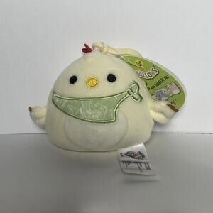 Squishmallows Easter Plush 3.5" clip on Todd the Chicken with bandana  NWT